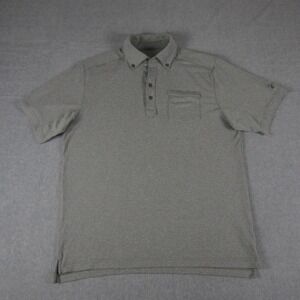 Under Armour Polo Shirt‎ Mens L Gray Heat Gear Regular Fit Stretch Pocket
